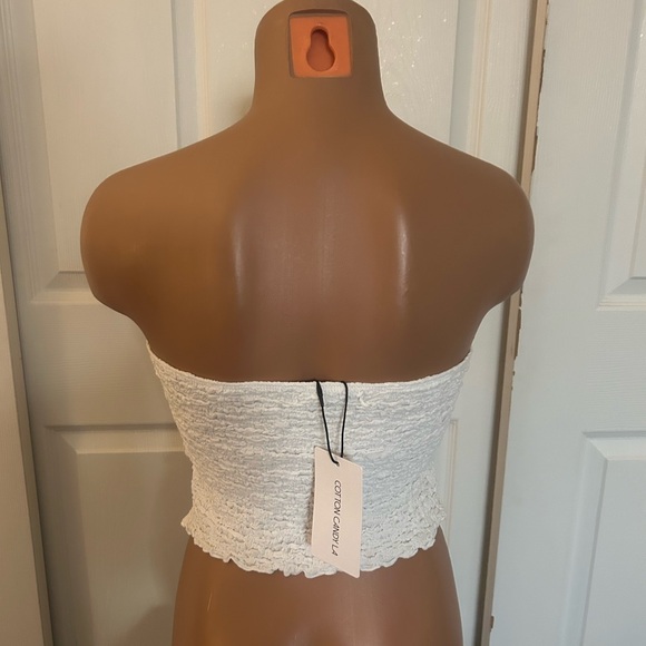 Sexy Strapless Fully Lined Twist Knot Crop Top Size Medium M New with Tag - Picture 3 of 5